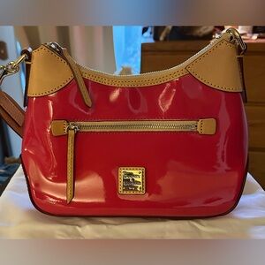 Dooney & Bourke Patent Leather Small Hobo Hot Pink